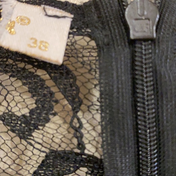 Jumpsuit Metallic Lace black color Straight leg Back zipper closure - Picture 4 of 7